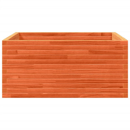 Garden Planter Wax Brown 100x100x46 cm Solid Wood Pine