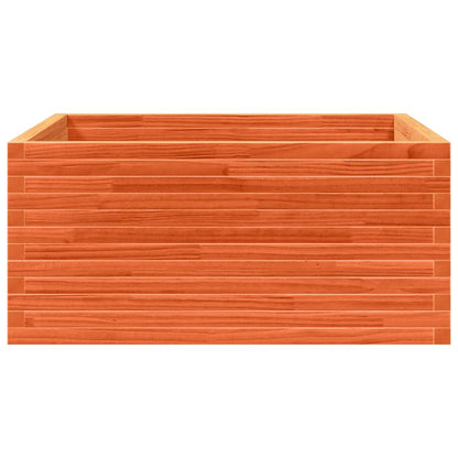 Garden Planter Wax Brown 100x100x46 cm Solid Wood Pine