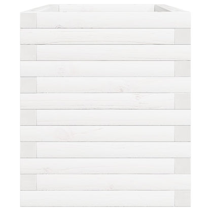 Garden Planter White 70x40x46 cm Solid Wood Pine