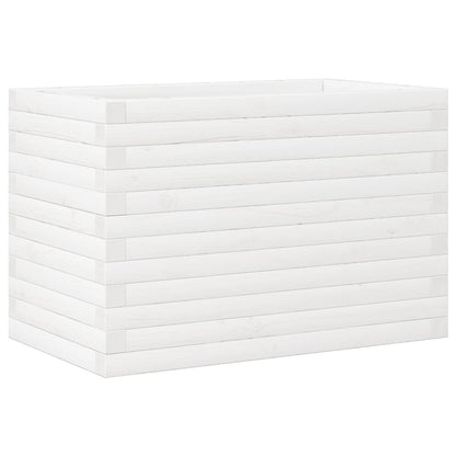 Garden Planter White 70x40x46 cm Solid Wood Pine