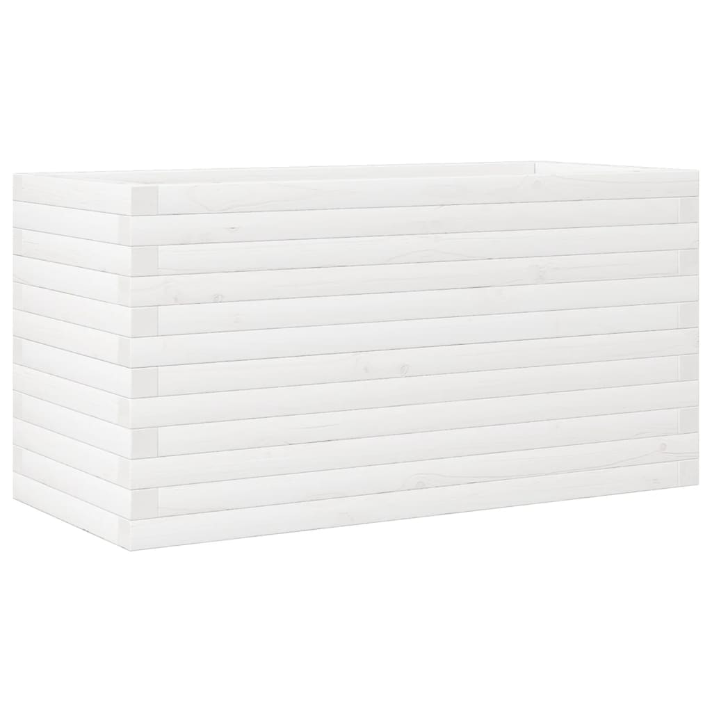 Garden Planter White 90x40x46 cm Solid Wood Pine