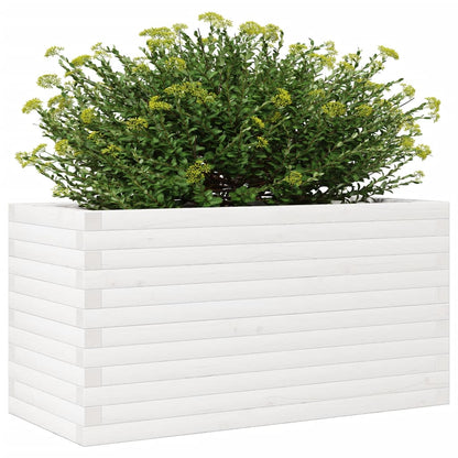 Garden Planter White 90x40x46 cm Solid Wood Pine