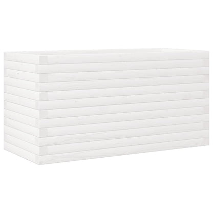 Garden Planter White 90x40x46 cm Solid Wood Pine