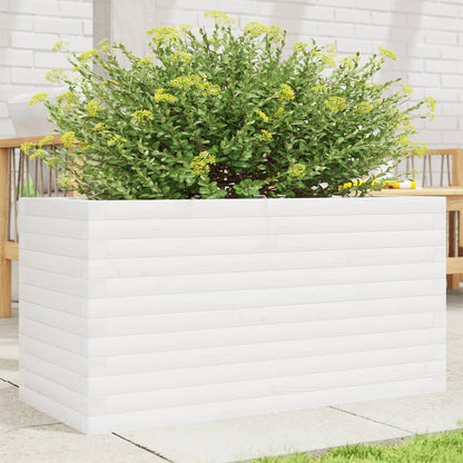 Garden Planter White 90x40x46 cm Solid Wood Pine
