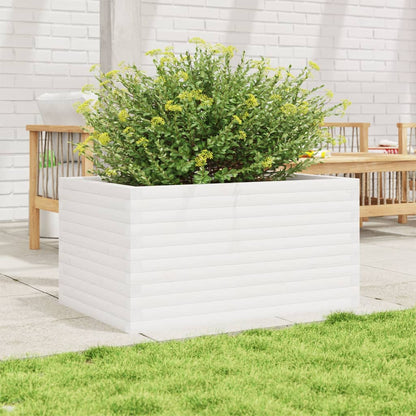 Garden Planter White 90x60x46 cm Solid Wood Pine
