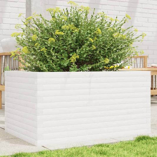 Garden Planter White 90x60x46 cm Solid Wood Pine