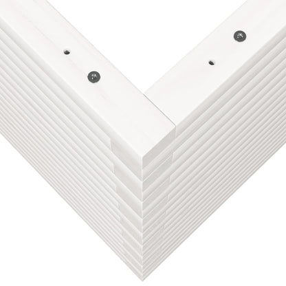 Garden Planter White 50x50x68.5 cm Solid Wood Pine