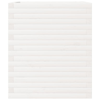 Garden Planter White 60x60x68.5 cm Solid Wood Pine