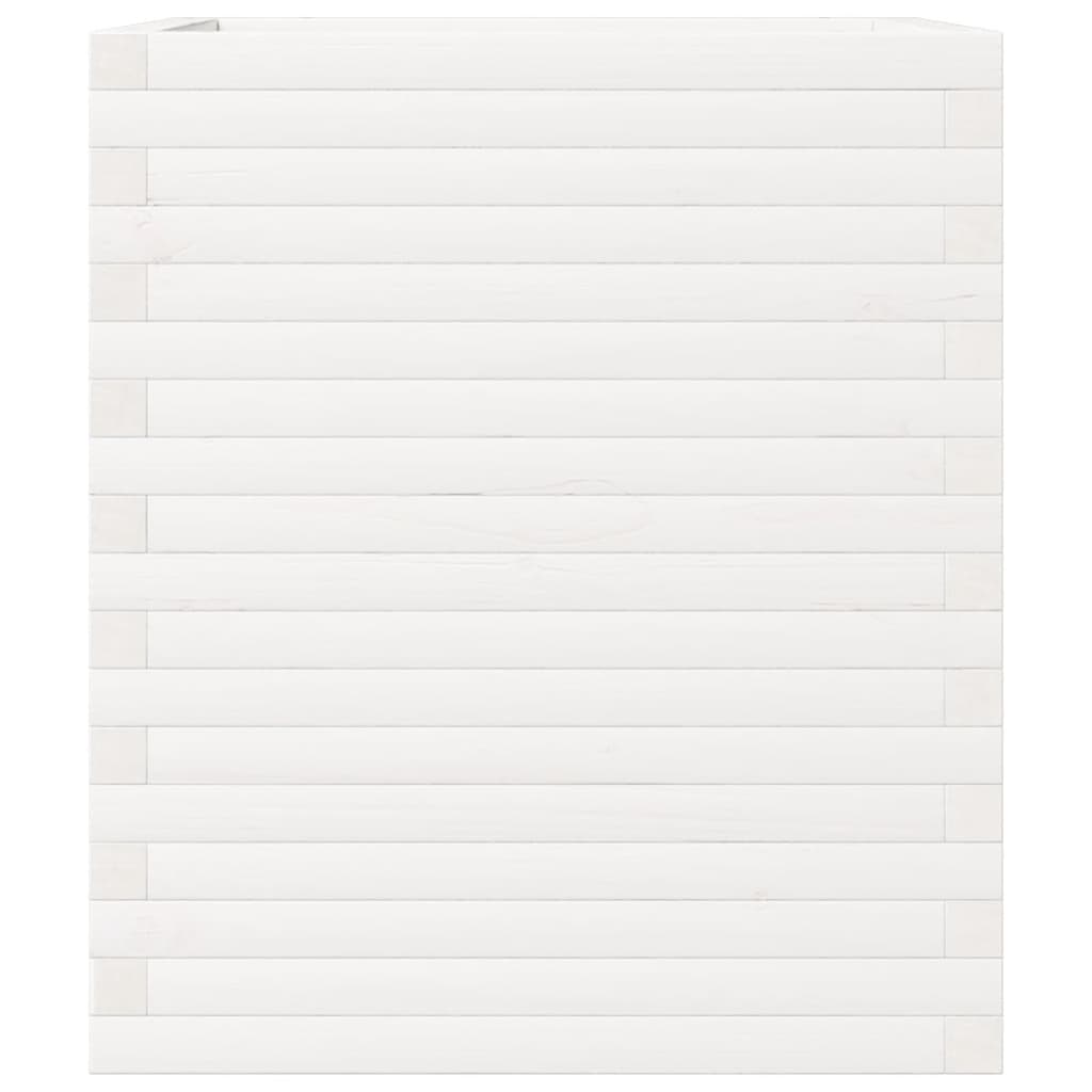 Garden Planter White 60x60x68.5 cm Solid Wood Pine