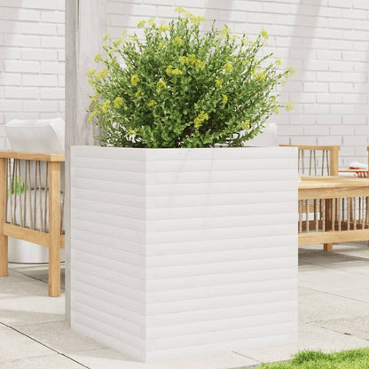 Garden Planter White 60x60x68.5 cm Solid Wood Pine