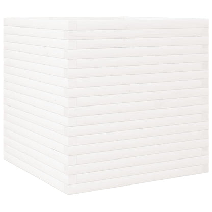 Garden Planter White 70x70x68.5 cm Solid Wood Pine