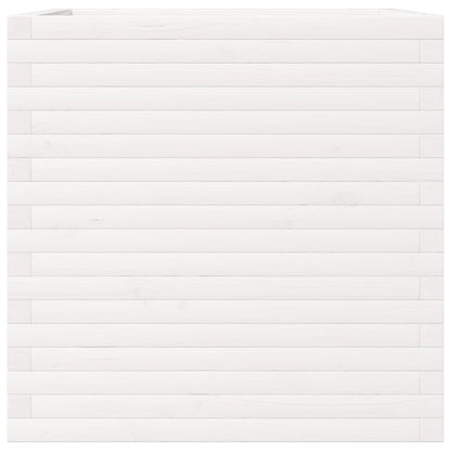 Garden Planter White 70x70x68.5 cm Solid Wood Pine