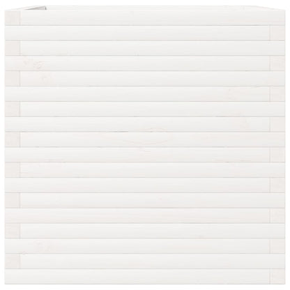 Garden Planter White 70x70x68.5 cm Solid Wood Pine