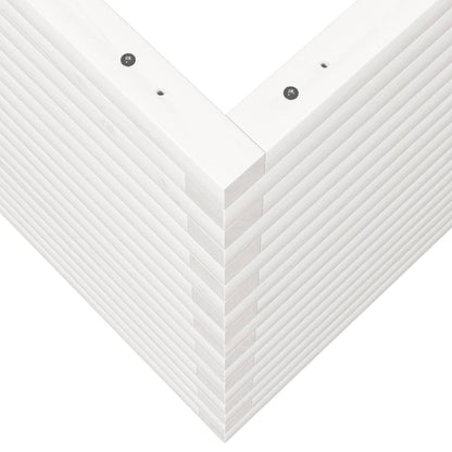 Garden Planter White 70x70x68.5 cm Solid Wood Pine
