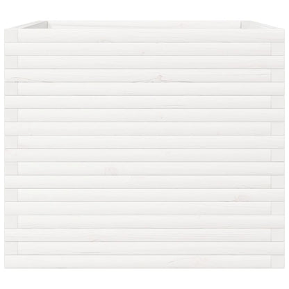 Garden Planter White 80x80x68.5 cm Solid Wood Pine