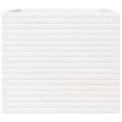 Garden Planter White 80x80x68.5 cm Solid Wood Pine