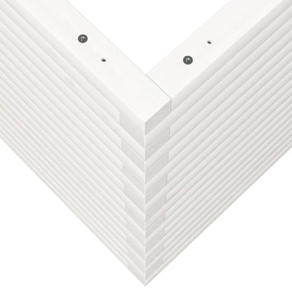 Garden Planter White 80x80x68.5 cm Solid Wood Pine