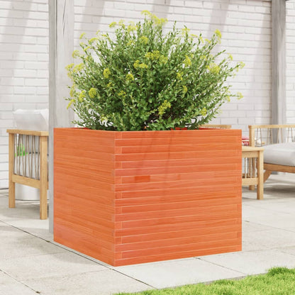 Garden Planter Wax Brown 80x80x68.5 cm Solid Wood Pine