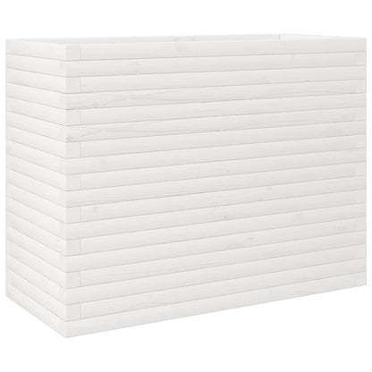 Garden Planter White 90x40x68.5 cm Solid Wood Pine