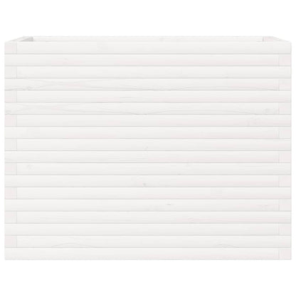 Garden Planter White 90x40x68.5 cm Solid Wood Pine