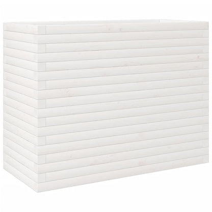 Garden Planter White 90x40x68.5 cm Solid Wood Pine