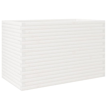 Garden Planter White 110x60x68.5 cm Solid Wood Pine