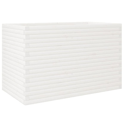 Garden Planter White 110x60x68.5 cm Solid Wood Pine
