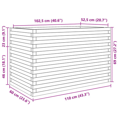 Garden Planter 110x60x68.5 cm Impregnated Wood Pine