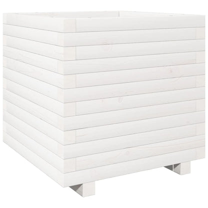 Garden Planter White 50x50x49.5 cm Solid Wood Pine
