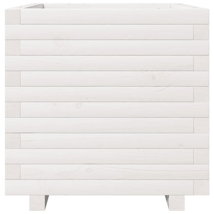 Garden Planter White 50x50x49.5 cm Solid Wood Pine