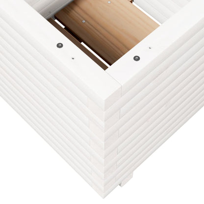 Garden Planter White 50x50x49.5 cm Solid Wood Pine