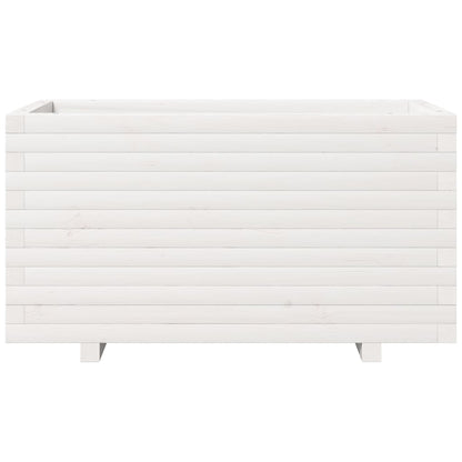 Garden Planter White 90x40x49.5 cm Solid Wood Pine