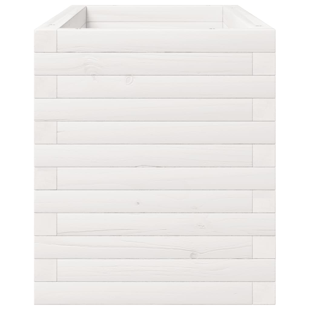 Garden Planter White 90x40x49.5 cm Solid Wood Pine