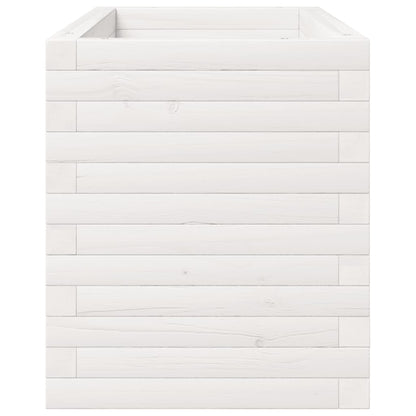 Garden Planter White 90x40x49.5 cm Solid Wood Pine