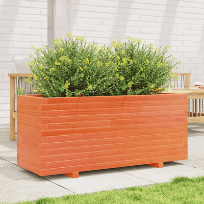 Garden Planter Wax Brown 110x40x49.5 cm Solid Wood Pine