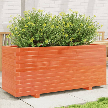 Garden Planter Wax Brown 110x40x49.5 cm Solid Wood Pine