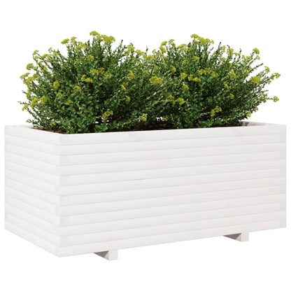 Garden Planter White 110x60x49.5 cm Solid Wood Pine