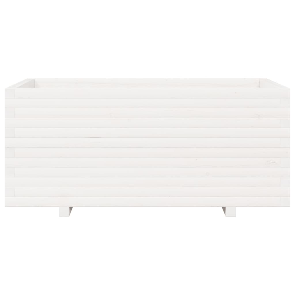 Garden Planter White 110x60x49.5 cm Solid Wood Pine