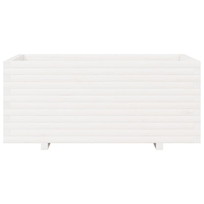 Garden Planter White 110x60x49.5 cm Solid Wood Pine