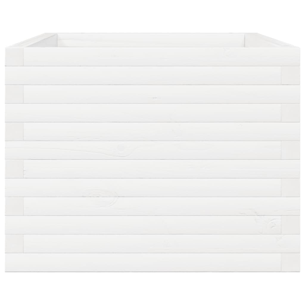 Garden Planter White 110x60x49.5 cm Solid Wood Pine