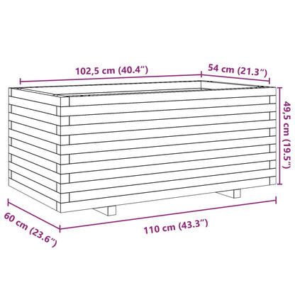 Garden Planter White 110x60x49.5 cm Solid Wood Pine