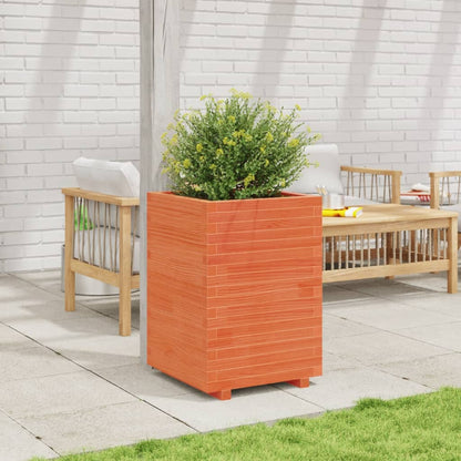 Garden Planter Wax Brown 50x50x72.5 cm Solid Wood Pine