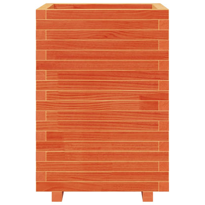 Garden Planter Wax Brown 50x50x72.5 cm Solid Wood Pine