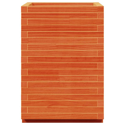 Garden Planter Wax Brown 50x50x72.5 cm Solid Wood Pine