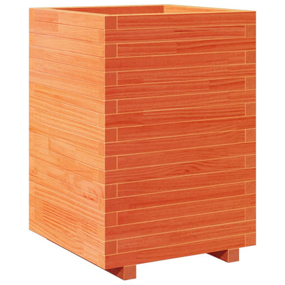 Garden Planter Wax Brown 50x50x72.5 cm Solid Wood Pine