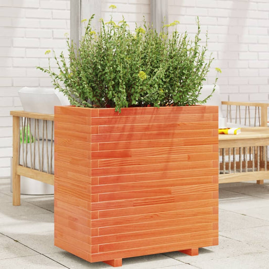Garden Planter Wax Brown 70x40x72 cm Solid Wood Pine