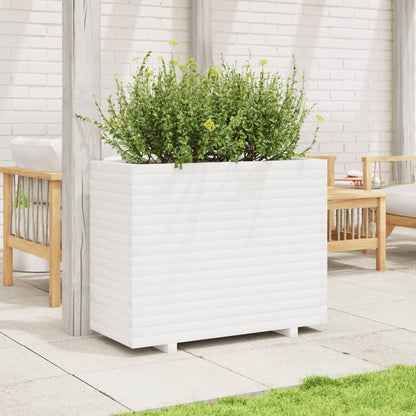 Garden Planter White 90x40x72 cm Solid Wood Pine