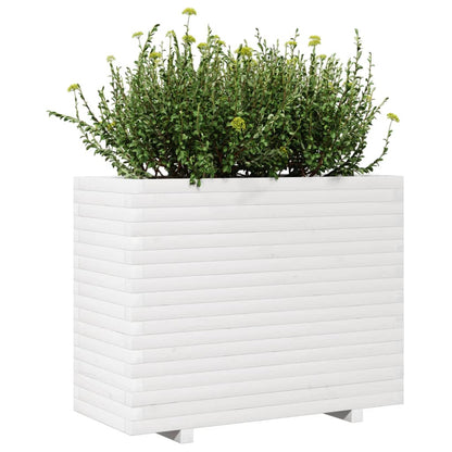Garden Planter White 90x40x72 cm Solid Wood Pine