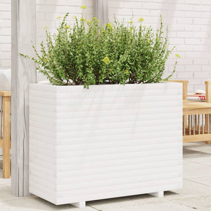 Garden Planter White 90x40x72 cm Solid Wood Pine