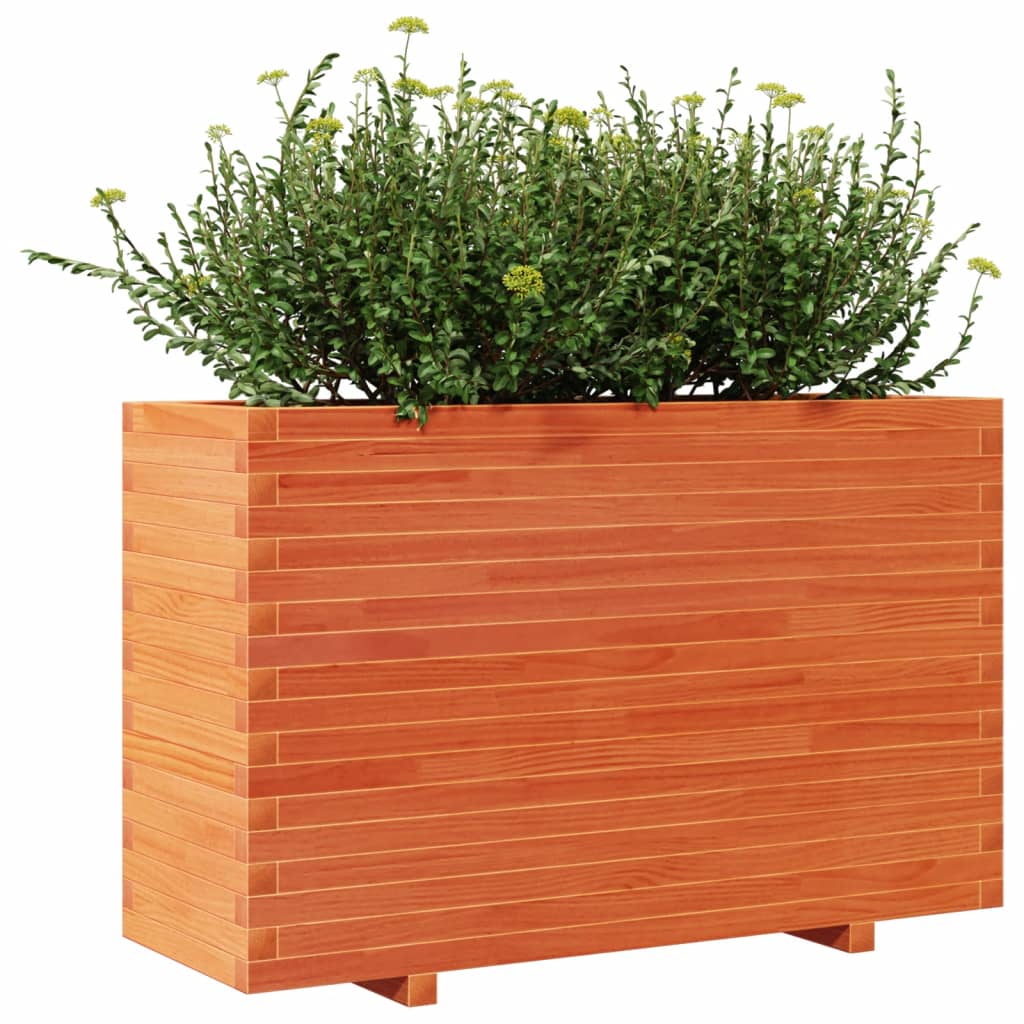Garden Planter Wax Brown 110x40x72 cm Solid Wood Pine